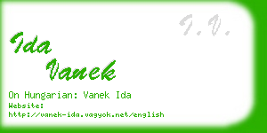 ida vanek business card